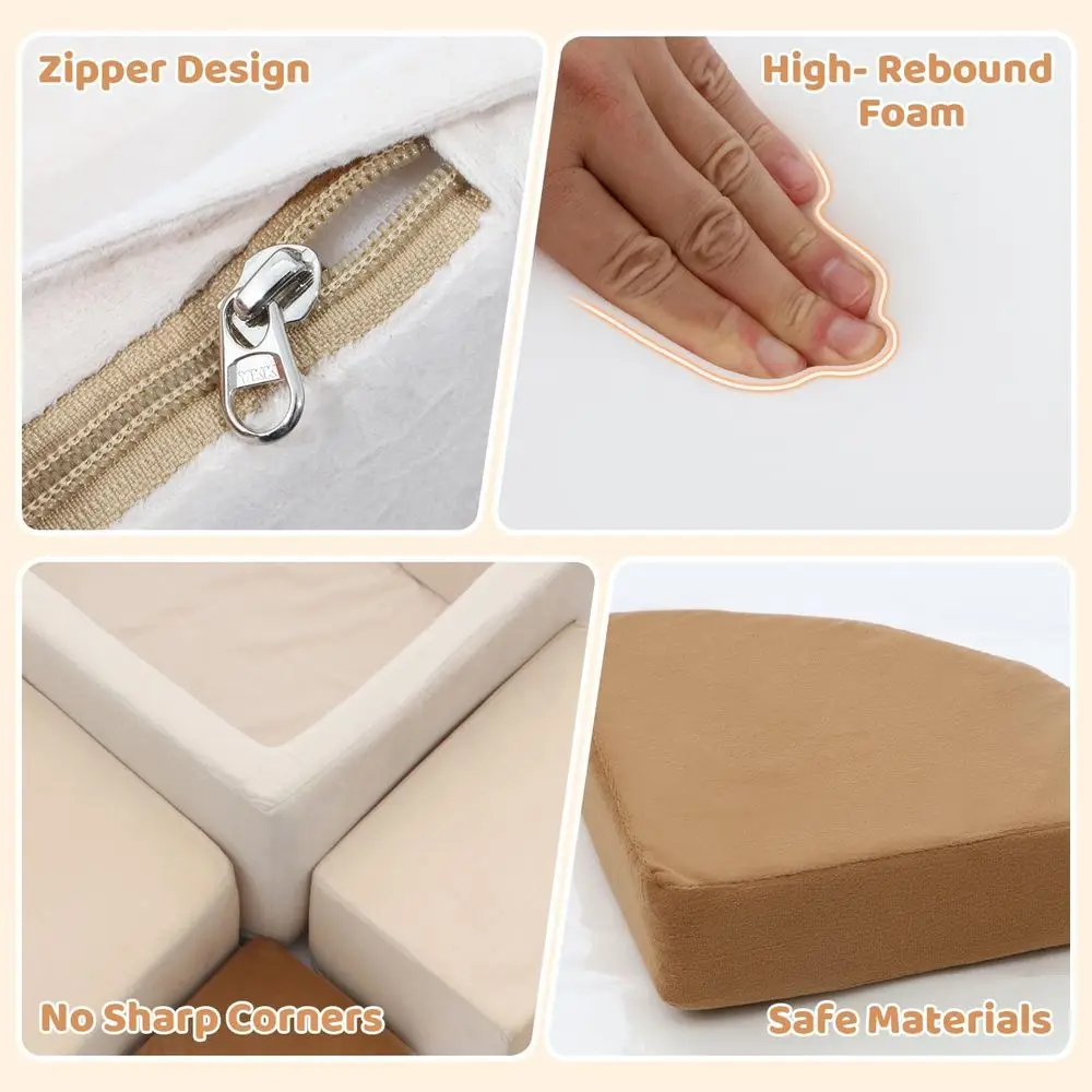 Blocchi da arrampicata in schiuma per bambini da 6 pezzi con pozzo per palline, set da gioco per interni per divertimento strisciante e arrampicata per bambini (palle non incluse)