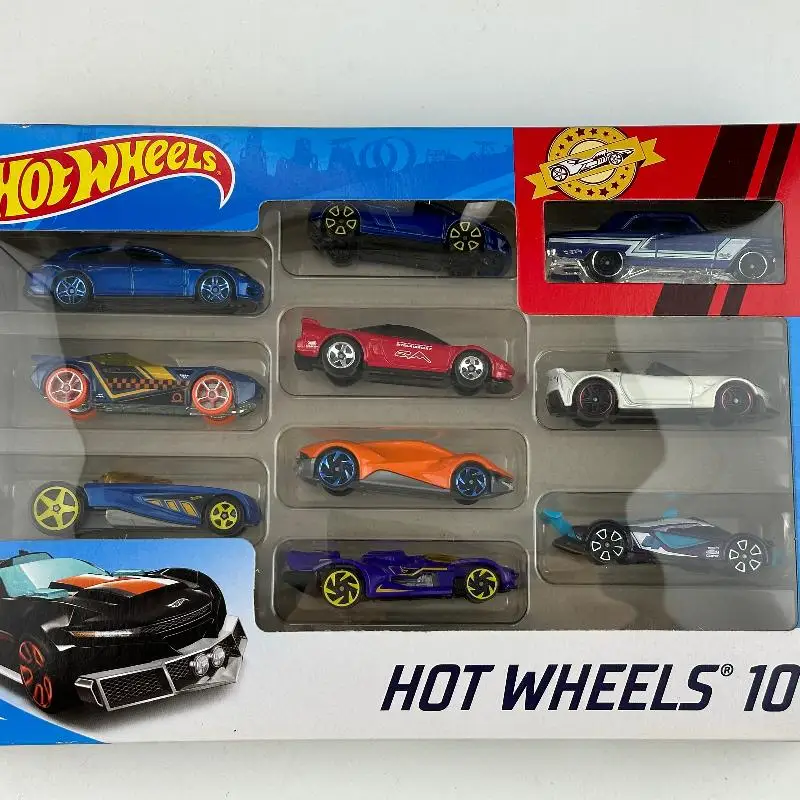 Roda quente 54886 carro esportivo quente h7045 série de transporte dez carro caixa de presente das crianças liga modelo de carro brinquedo coleção presente