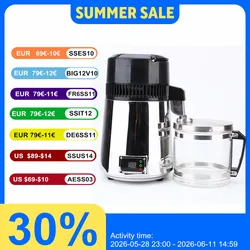 4L Stainless Steel Home Water Distiller - Automatic Dental Distilled Water Machine for Household, Lab, Clinic - BPA Free, 304 St