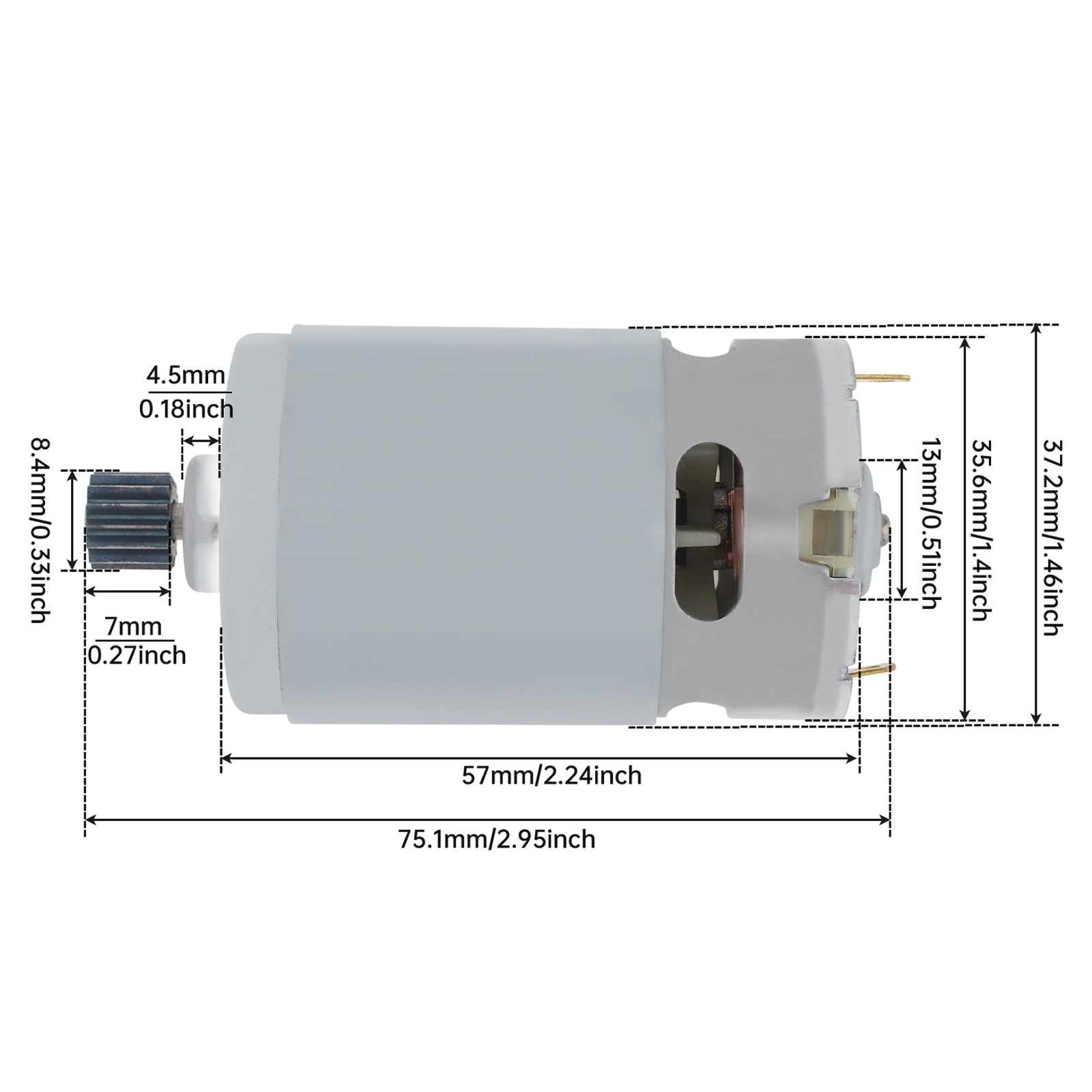 Motor de sierra de cadena RS550 de 14 dientes y 8.2 mm, 21 V, 25000 RPM, micro motor de CC eléctrico para sierra recíproca/sierra de mano recargable