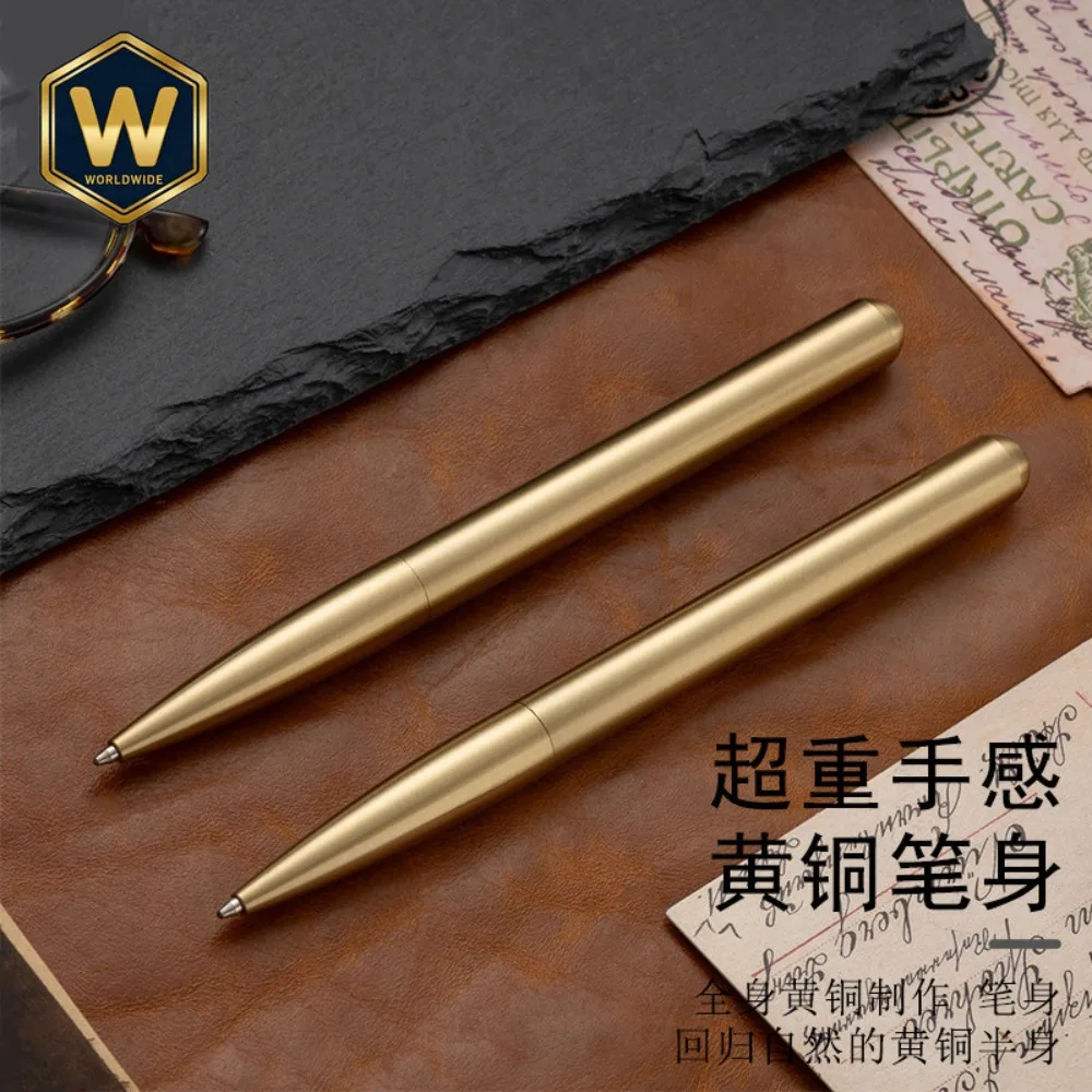 

All Brass Signature Pen Heavy Feel Gel 0.5mm Office Business Company Custom Logo Ballpoint 1.0mm Signature Gift