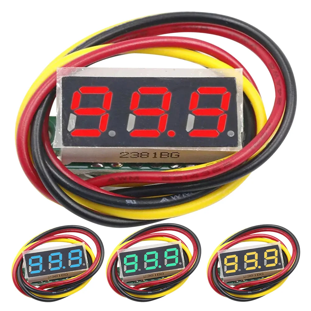 3 Wires Digital Voltmeter LED Screen 0.28 Inch Digital Voltage Tester Accurate Pressure Measurement Reverse Polarity Protection