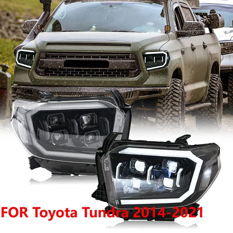 

Пара светодиодных фар для Toyota Tundra 2014-2021, последовательная передняя фара в сборе