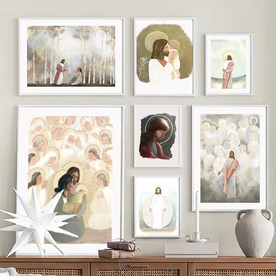 Unframe Holy Father Jesus Love Baby Abstract Nordic Posters And Prints Wall Art Canvas Painting Pictures For Living Room Home De