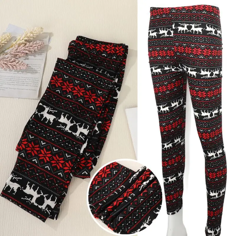 Women Christmas Print Leggings 18 Color High Waist Long Trouse Fashion Xmas Trousers Winter warm Pants ladies Christmas clothes