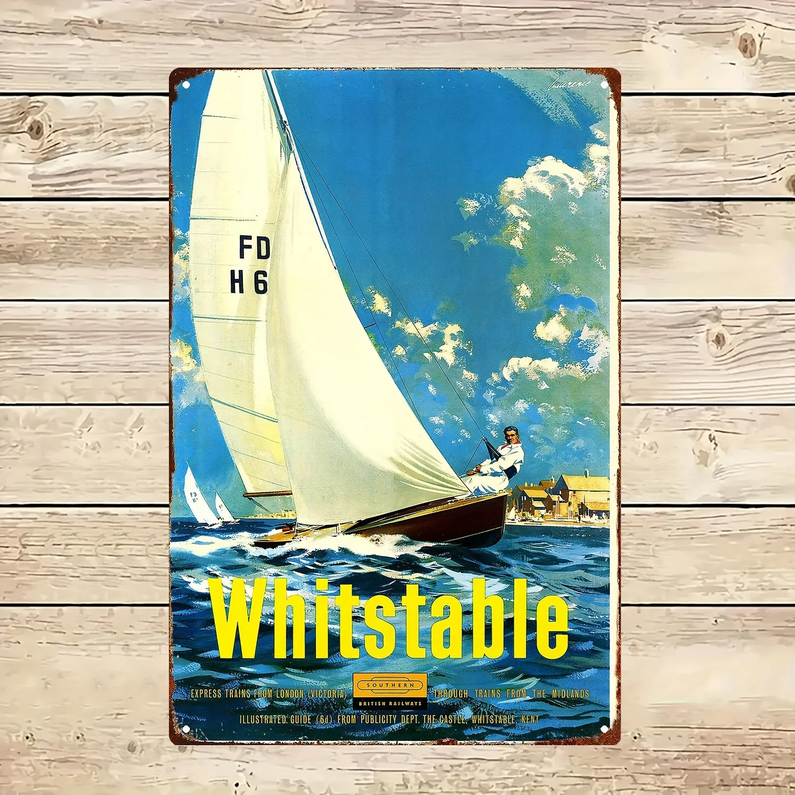2D Flat,Vintage Nautical Metal Wall Art Suitable for Home, Bar, Office Or Outdoor Coastal Decoration for Maritime