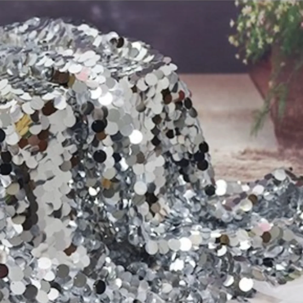 

Encrypted Mesh Bottom Fish Scale Sequin Fabric Wedding Dress Performance Dress Stage Background Decoration Tablecloth Diy Cloth