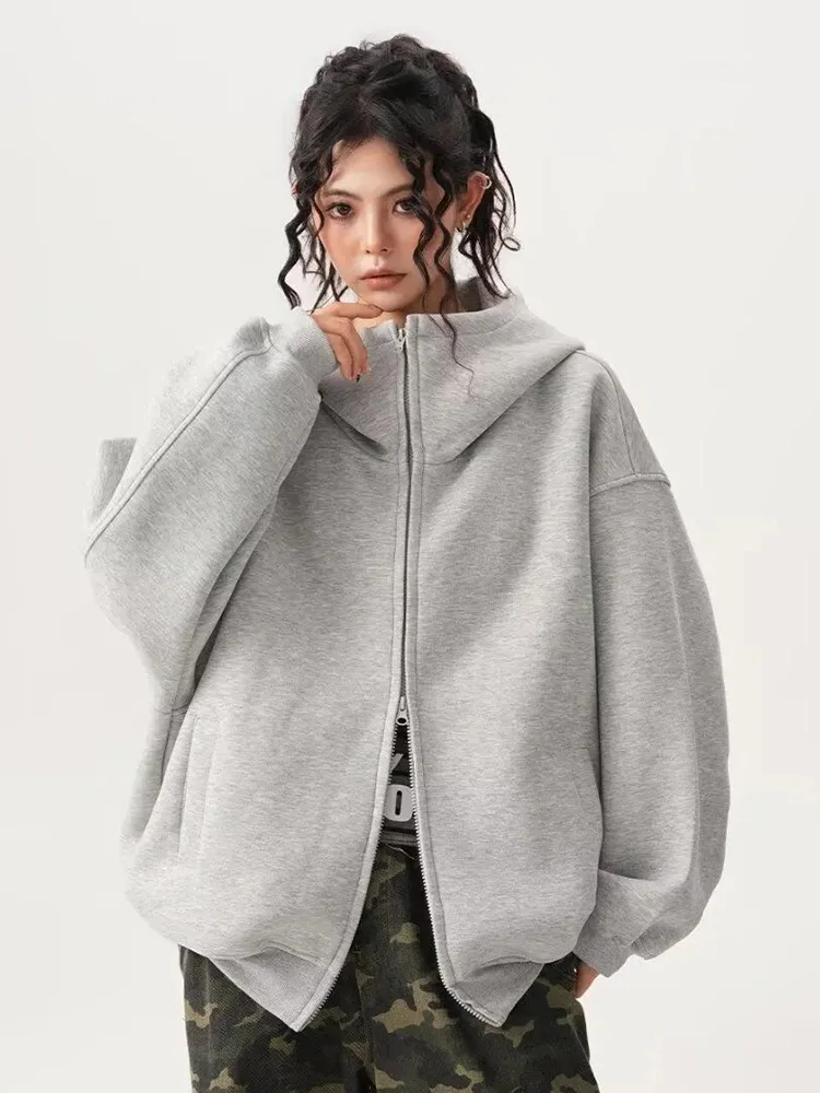 Zoki Y2K Zwarte Hoodies Vrouwen Streetwear Oversize Losse Lange Mouw Retro Sweatshirt Amerikaanse Harajuku Vintage Bf Tops Jassen Nieuwe