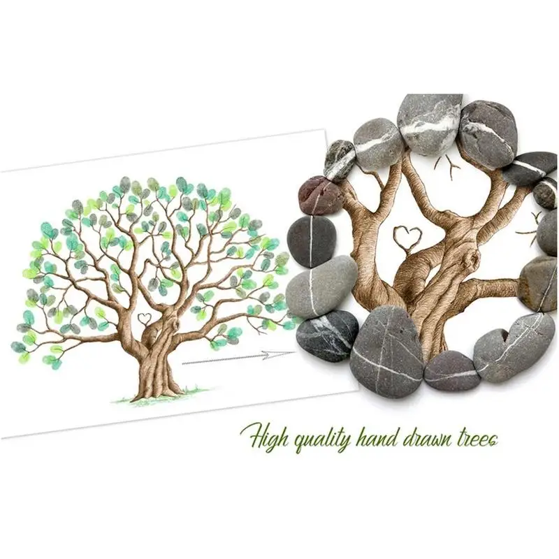 Wedding Guest Book Alternative Tree Graduation Guest Book Fingerprint Tree Canvas Waterproof Creative D IY Sign-In Book