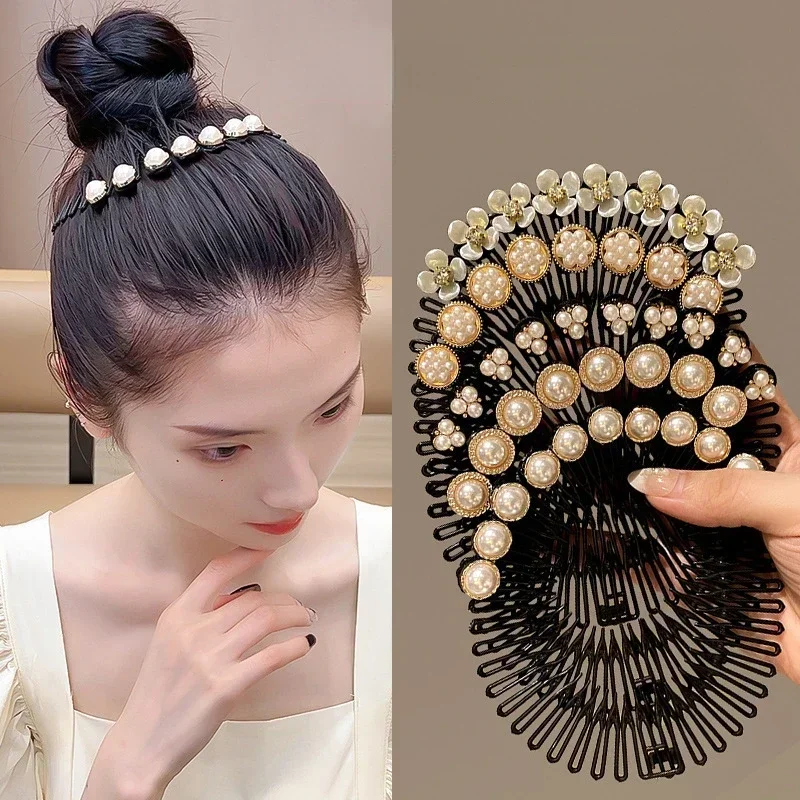 Korean Round Hair Organizer Girls Women Hair Comb HairClips Children Updo Headwear Girls Kids Women Hair Accessories