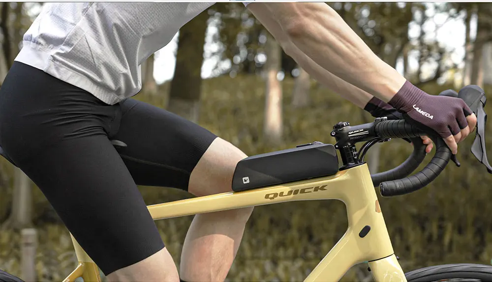 Rhinowalk Fahrrad-Oberrohrtasche, wasserdichte Frontstoßstangenbox mit Schraube und Riemenbefestigung, MTB-Rennrad für städtische Reiten und Rennen – Detail 12