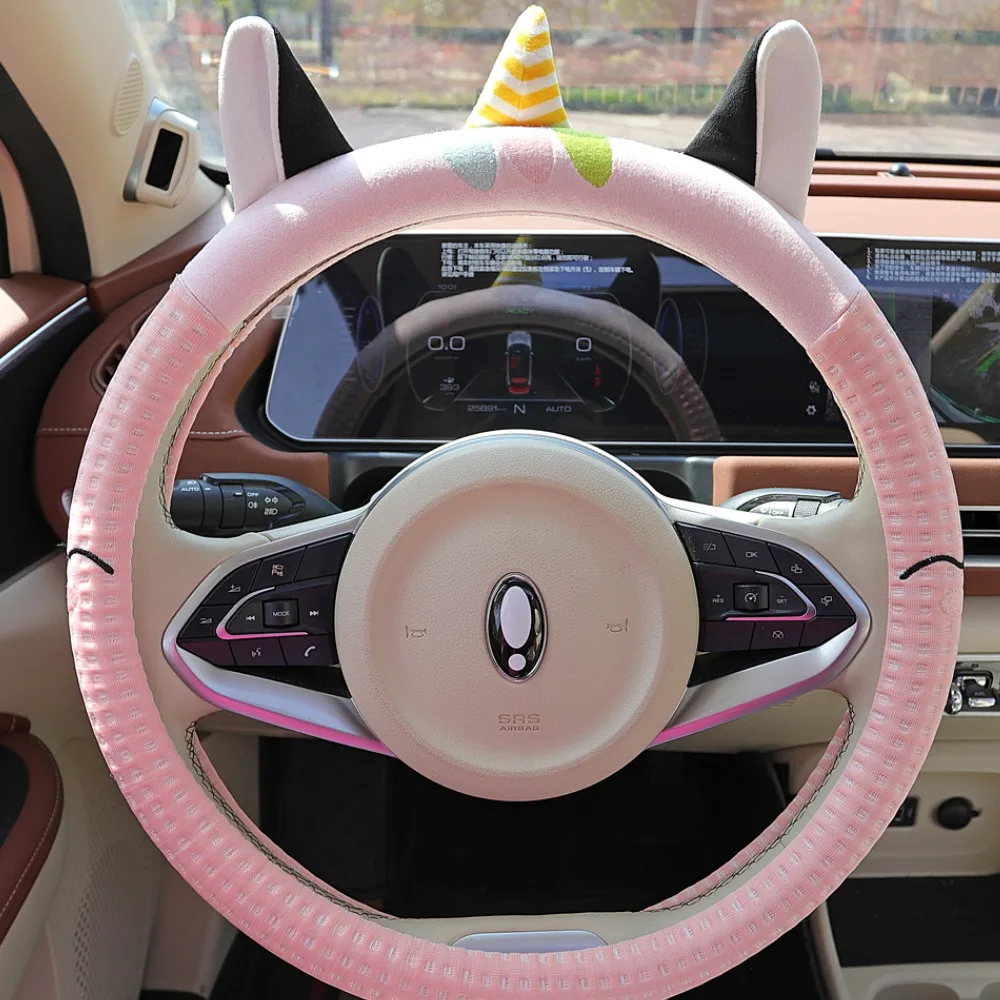 Cooling Unicorn Cartoon Steering Wheel Cover – Breathable & Super Soft!  Non-slip, Breathable, Universal 15 Inch (Approx. 38cm) view 2