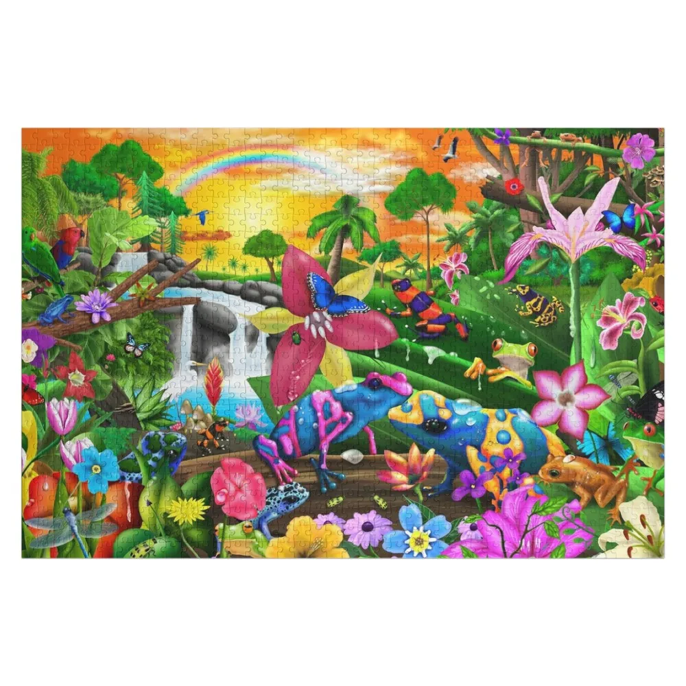 Tropical Frogs Jigsaw Puzzle Picture Toddler Toys Customized Kids Gift Puzzle