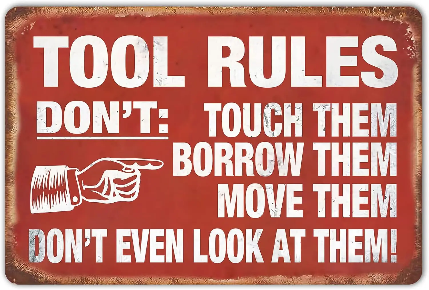Ylens Garage Tool Rules Signs Funny Wall Decor Shop Decorations For Men My Room, Man Cave Signs Coffee Bar Vintage Metal Sign