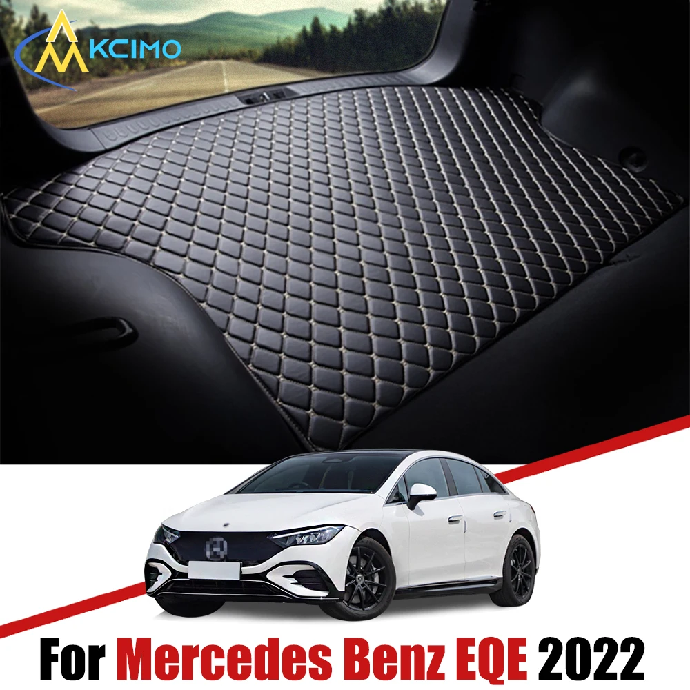 For Mercedes Benz EQE 2022 Artificial Leather Car Trunk Mat antifouling Rear Trunk Cargo Protective Mat Car Interior Accessories