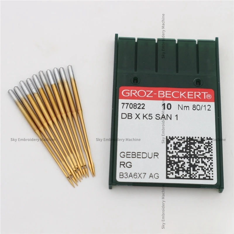 500PCS German Groz-Beckert DBXK5 SAN1 Gold Golden Needle Heat-Proof Gebedur 9 10 11 12 14 16 Metallic Yarn Computer Embroidery