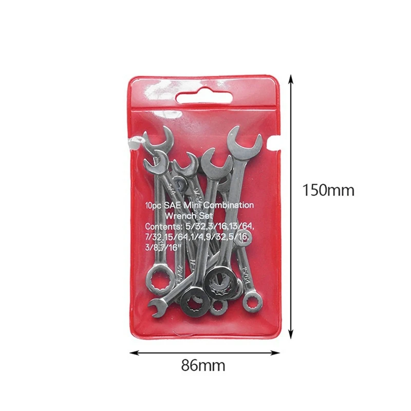10 PCS Mini Wrench Set Manual Dual-Purpose Wrench Tool English Wrench Set Home Maintenance Tools