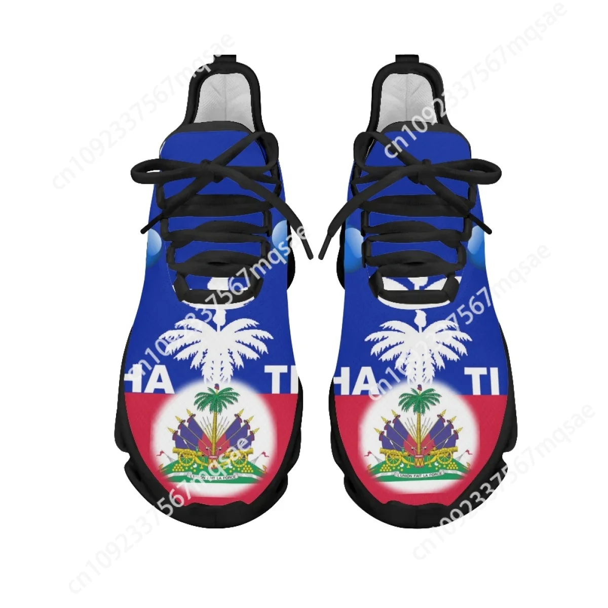 Custom Haiti Flag Love Printed Women's Men's Mesh Sneakers Breathable Running Shoes Casual Sport Tennis Zapatillas Mujer