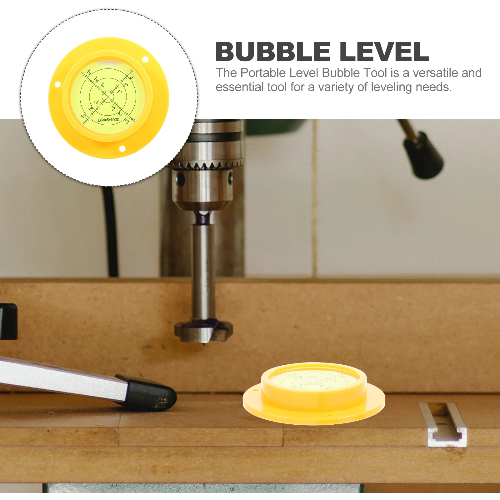 

Compact Circular Bubble Level with Base Mini Pocket Size Level Tool for Scope Turntable Speaker Accurate