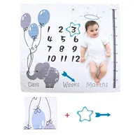 Ylsteed Print Baby Milestone Blanket Newborn Photo Props Picture Shooting Background Infant Monthly Growth Souvenir Accessories