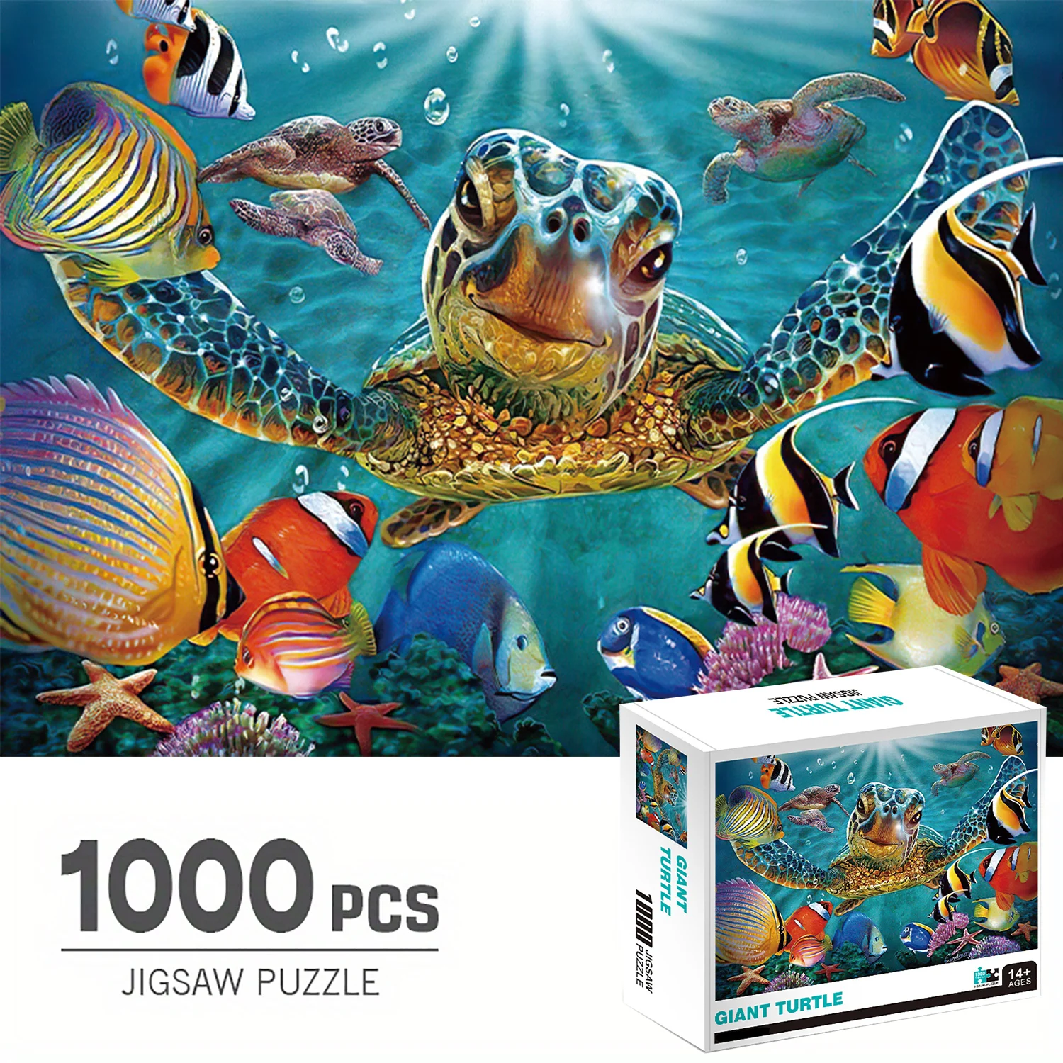 

1000 Pieces Jigsaw Puzzles, Giant Turtle, Adults Large Puzzle Toys Gift Intellectual Decompressing Fun Family Game