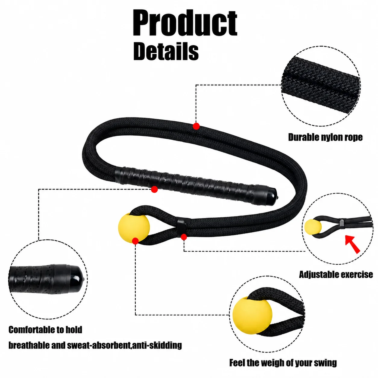 Golf Swing Trainer Resistance Band Rotation Practice Aid Posture Corrector Warm Up Strength Training Equipment