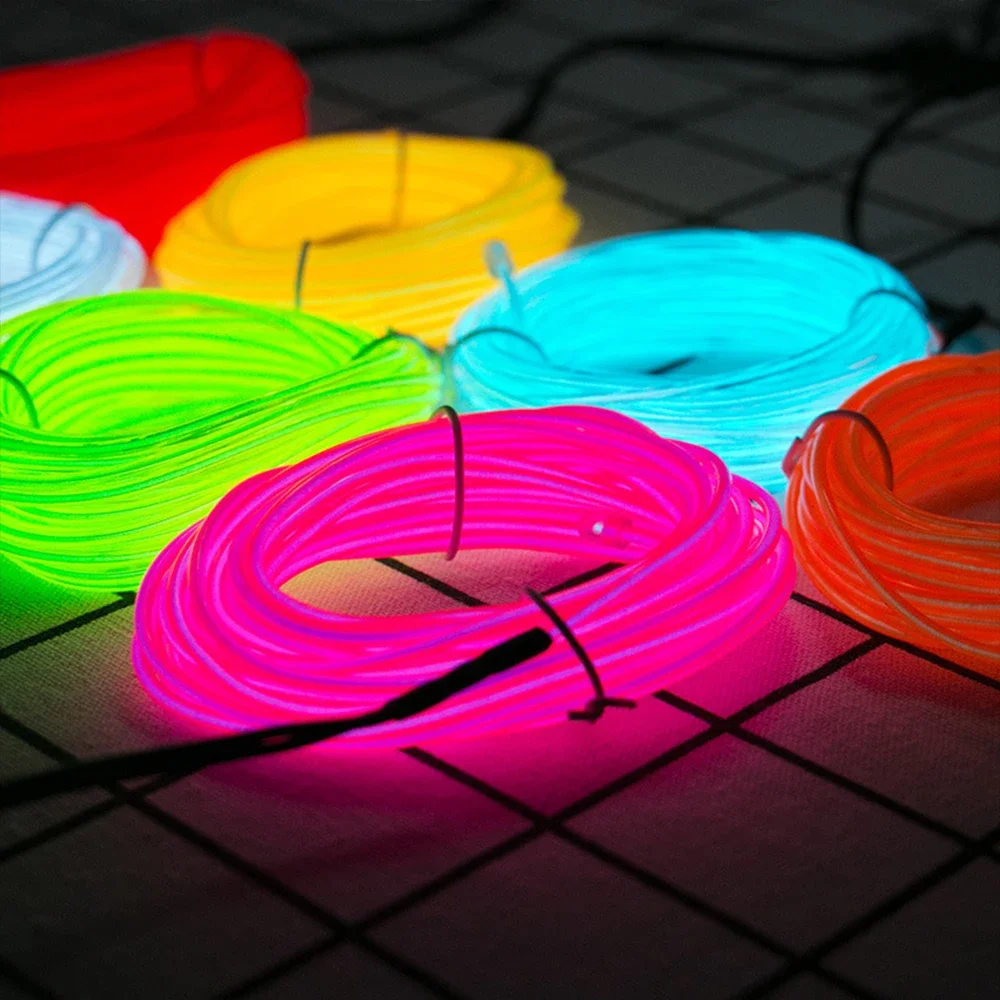 LED Neon-Lichtband EL-Draht Neonlicht für Leuchten im Dunkeln Party Cosplay Kostüm Tanz Bar Schild DIY Leuchtparty-Dekoration