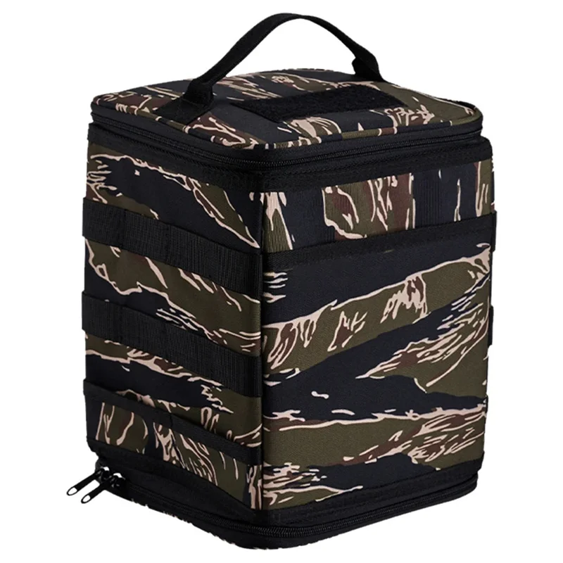 

A29Z-9.8L Tank Stove Canister Pot Carry Bag Tiger Stripes Gas Tank Storage Bag Outdoor Cookware Organizer For Outdoor Hiking