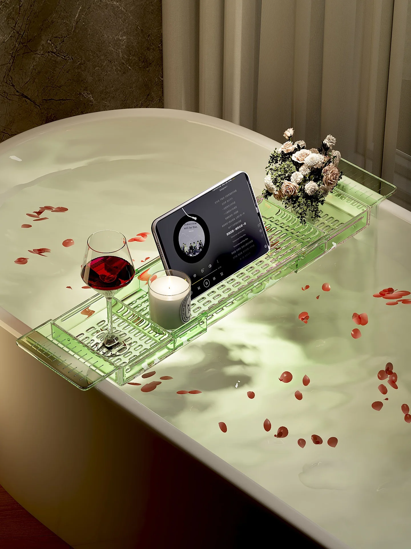 

Acrylic Exble Bath Tub Storage Ra Batoom Accories Simple Sle Bath Buet Support Slip Resistant Design Organizer