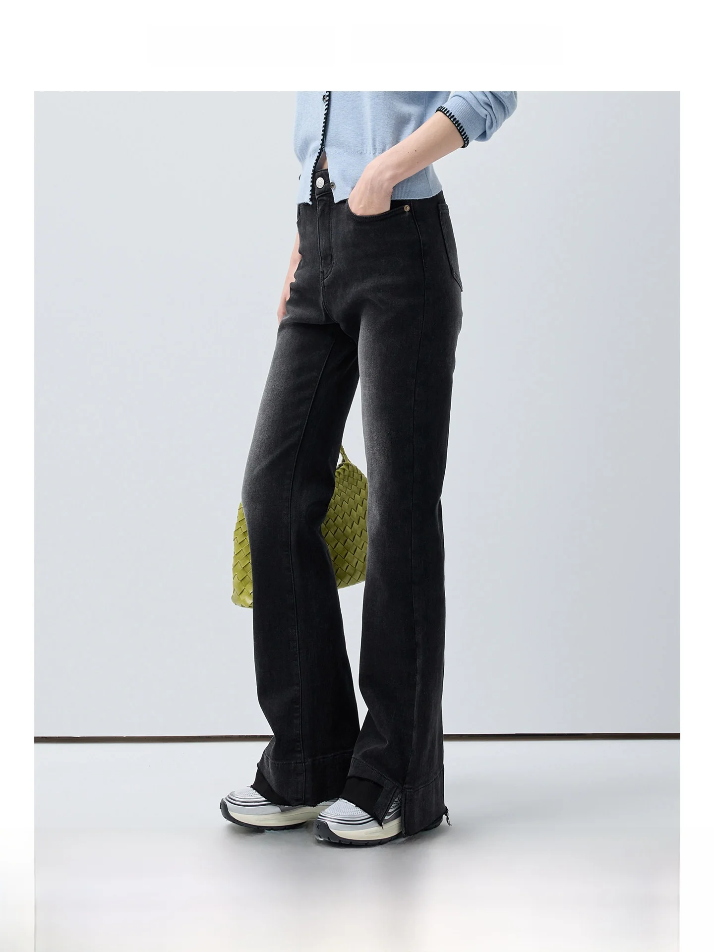 

Джинсы с высокой талией и широкими штанинами, повседневные, стройнящие, женские, больших размеров, весенние, модные, универсальные, джинсовые брюки для полных женщин