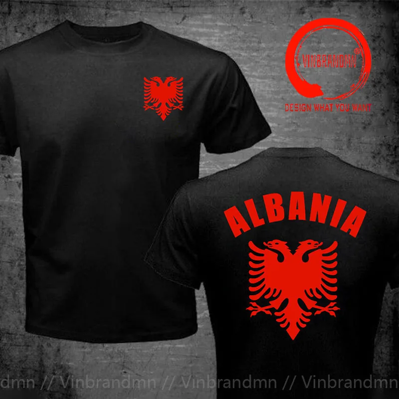 Albania Coat of Arms Men's T-shirt Albanian Flag Story Eagle T Shirt Men O Neck Short Sleeve Clothes Harajuku Fashion Clothing