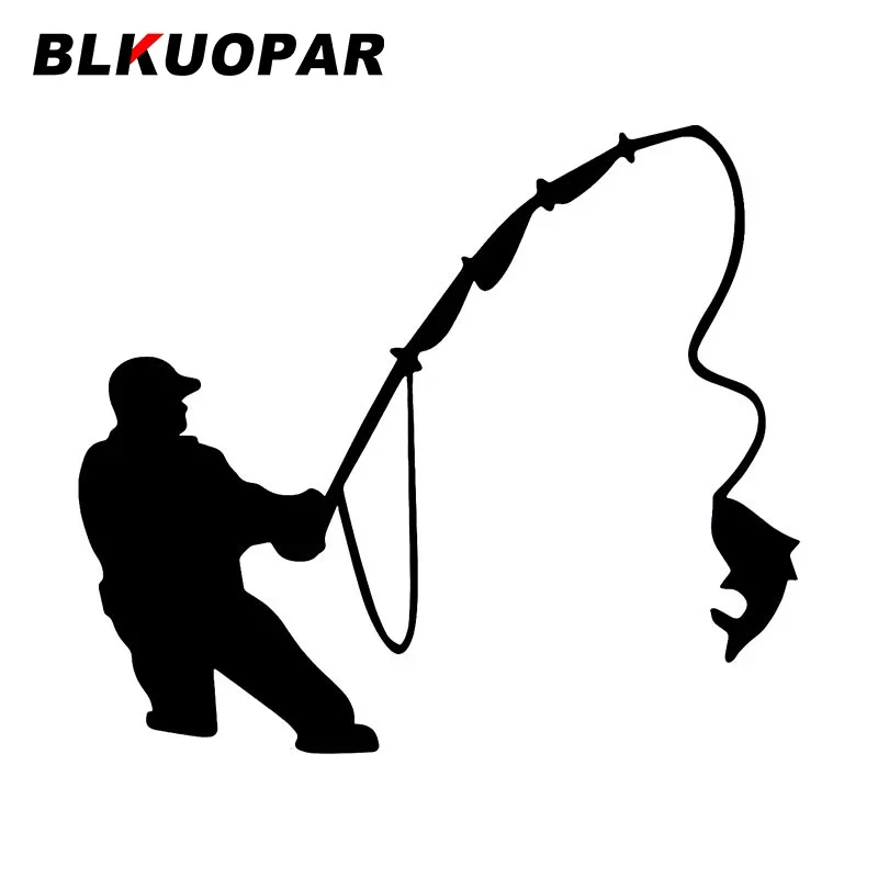 BLKUOPAR pescador de pesca pegatinas impermeables para coche aire acondicionado calcomanía vinilo revestimiento para coche impermeable caravana divertido estilo de ventanas