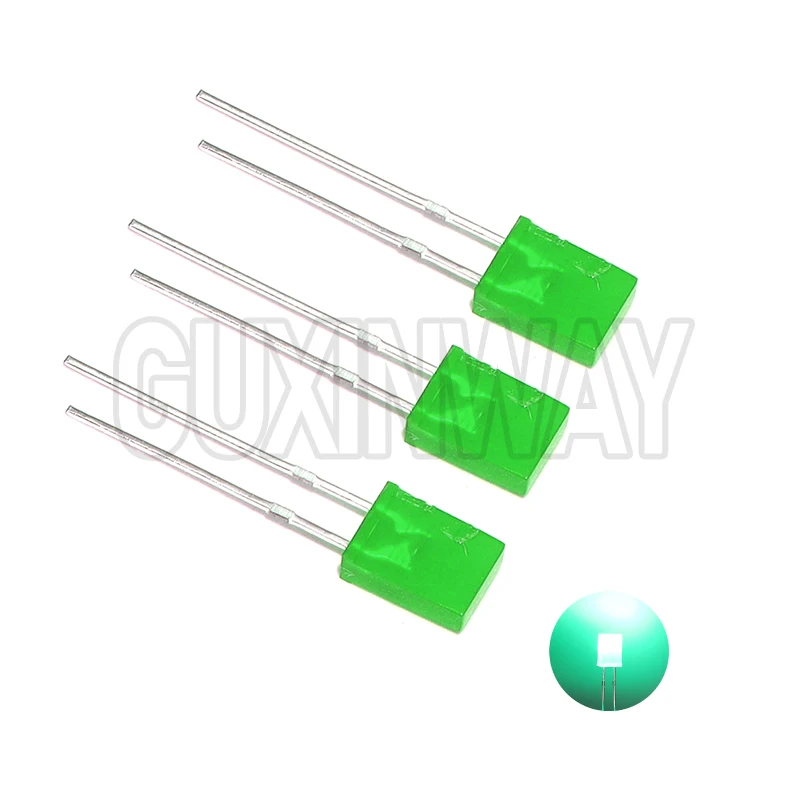 100 Uds cuadrado 2*5*7mm diodo LED 2X5X7mm 5 colores rojo amarillo verde azul blanco Kit de diodo emisor de luz LED para bricolaje