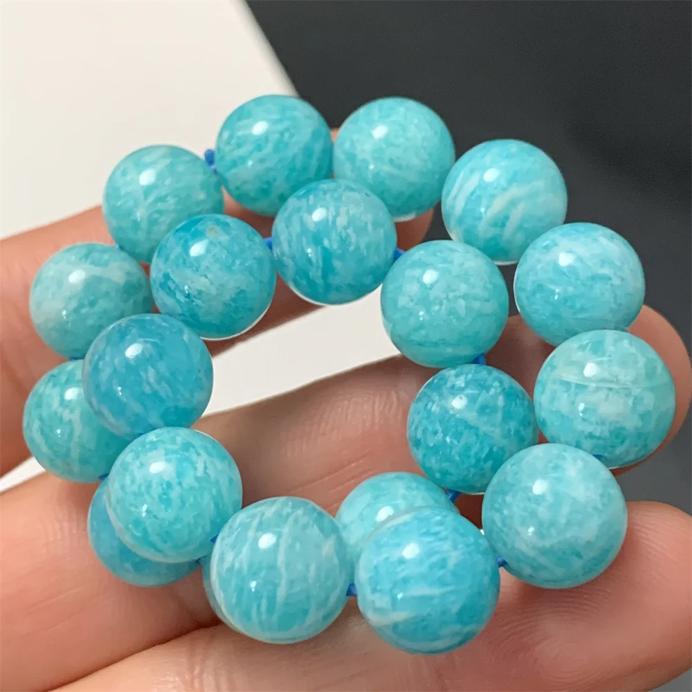 

Только 1 шт., синие браслеты из натурального амазонита для женщин, 10 мм, синие амазонитовые бусины, регулируемая эластичная веревка, браслеты из нитей драгоценных камней