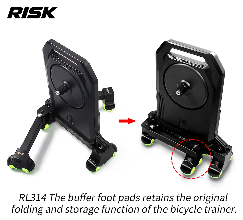 Risk Fahrrad-Trainer-Pufferfußpolster für X2/X2 MAX XX PRO 1. und 2. Generation sowie faltbare, stoßdämpfende Fahrrad-Trainer-Basishalterung – Detail 5
