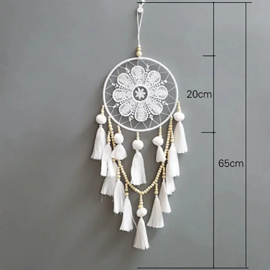 1Pcs Handmade Dream Catcher Indian Style Woven Wall Hanging Decoration White Dreamcatcher Wedding Party Hanging Decor