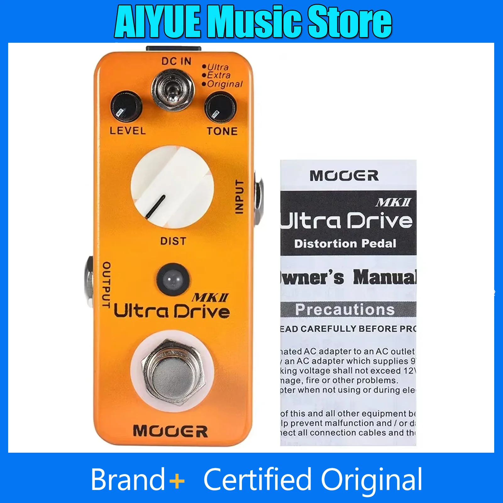 

MOOER Ultra Drive MKII гитарная педаль эффектов искажения синтезатор эффектор True Bypass цельнометаллический корпус педаль гитарные детали