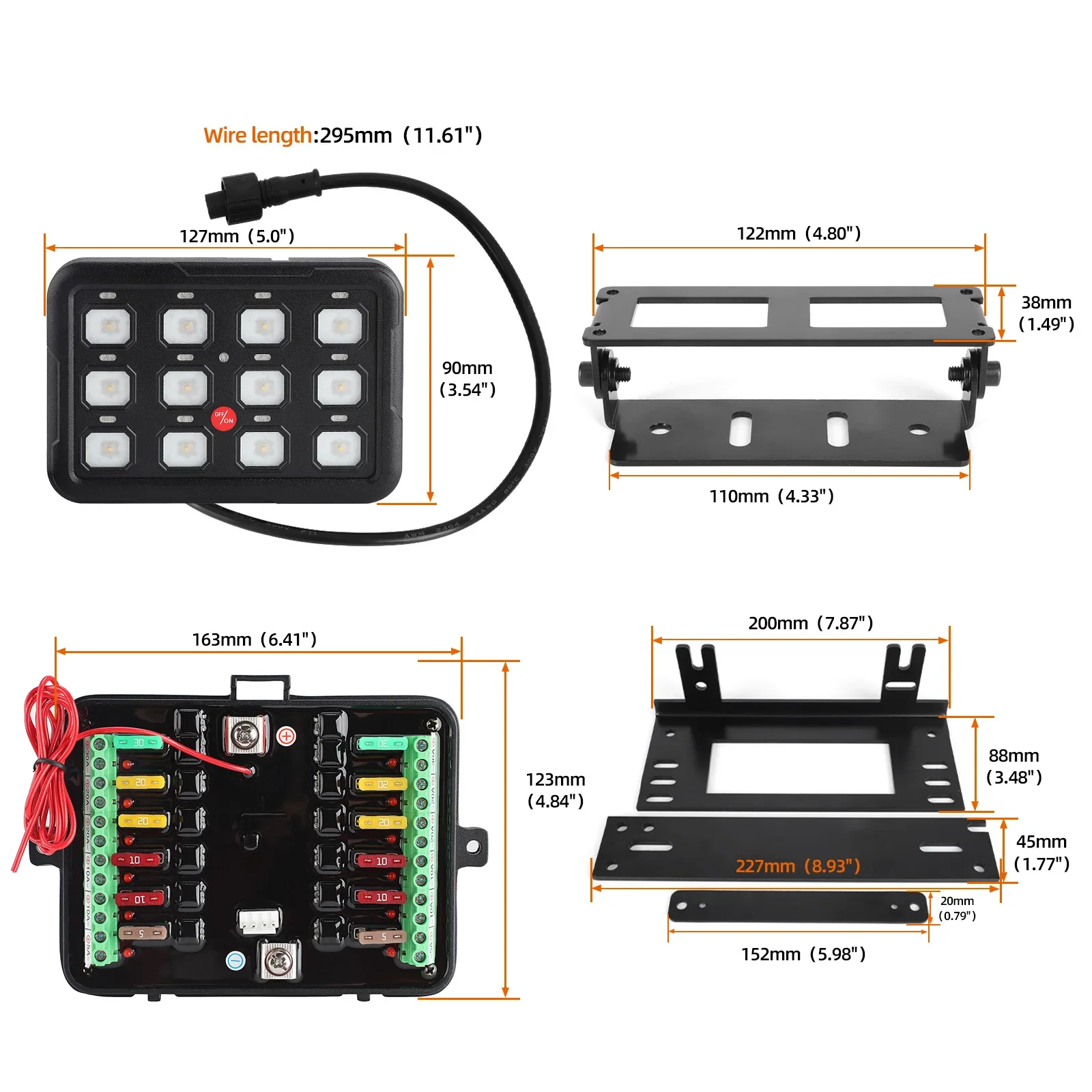 New car 6/8/12 Gang Switch Panel Circuit Control Relay System Box Slim Touch Control Panel for Boat Jeep UTV Caravan
