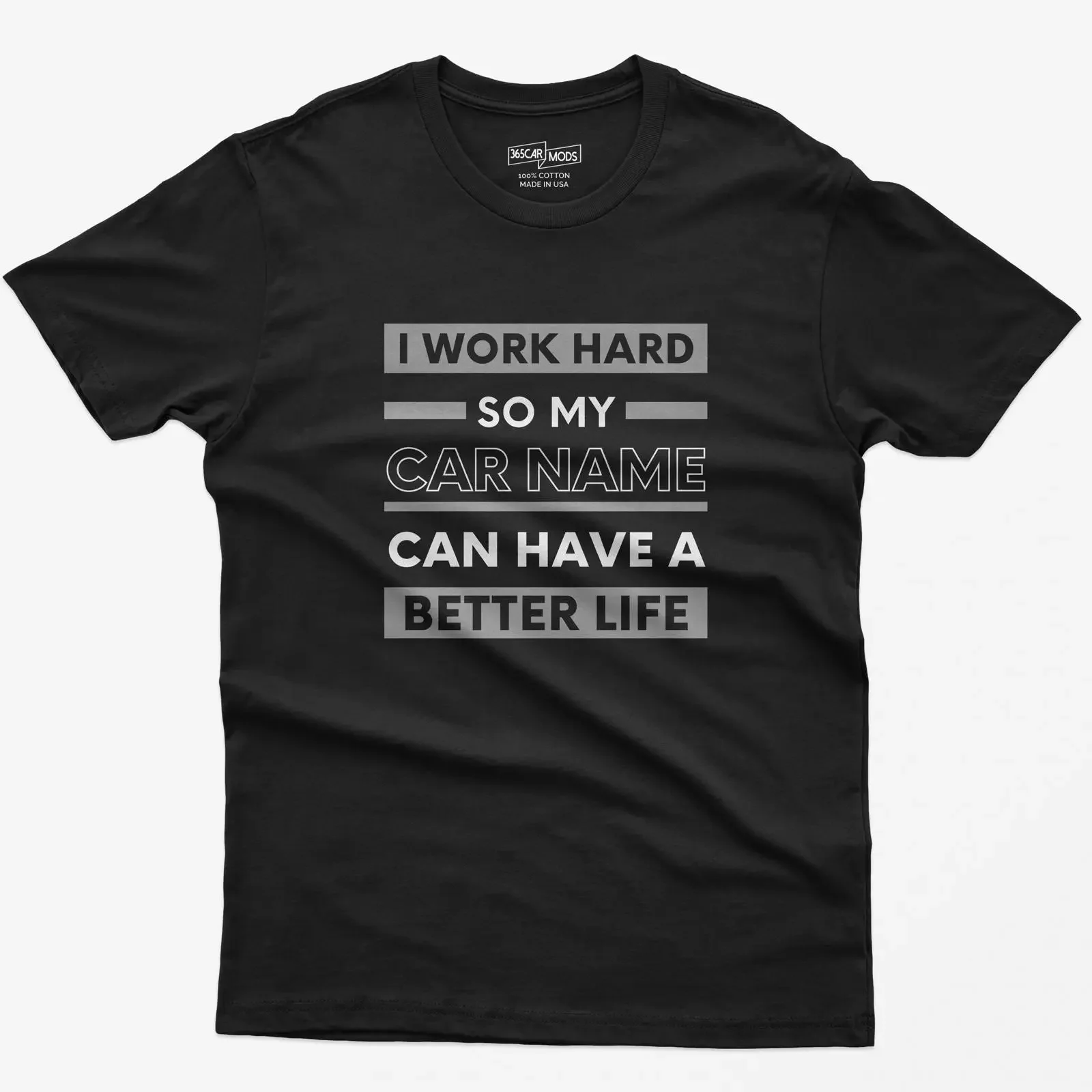 Custom Car Guy T Shirt I Work Hard So My Name Can Have a Better Life vintage Washed fashion Slightly streetwear Casual Soft