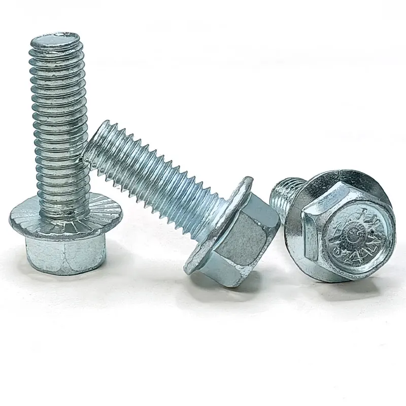 3/8-16UNC Grade 5 Outer Hexagonal Carbon Steel Galvanized Screws With Teeth Each Pack 10