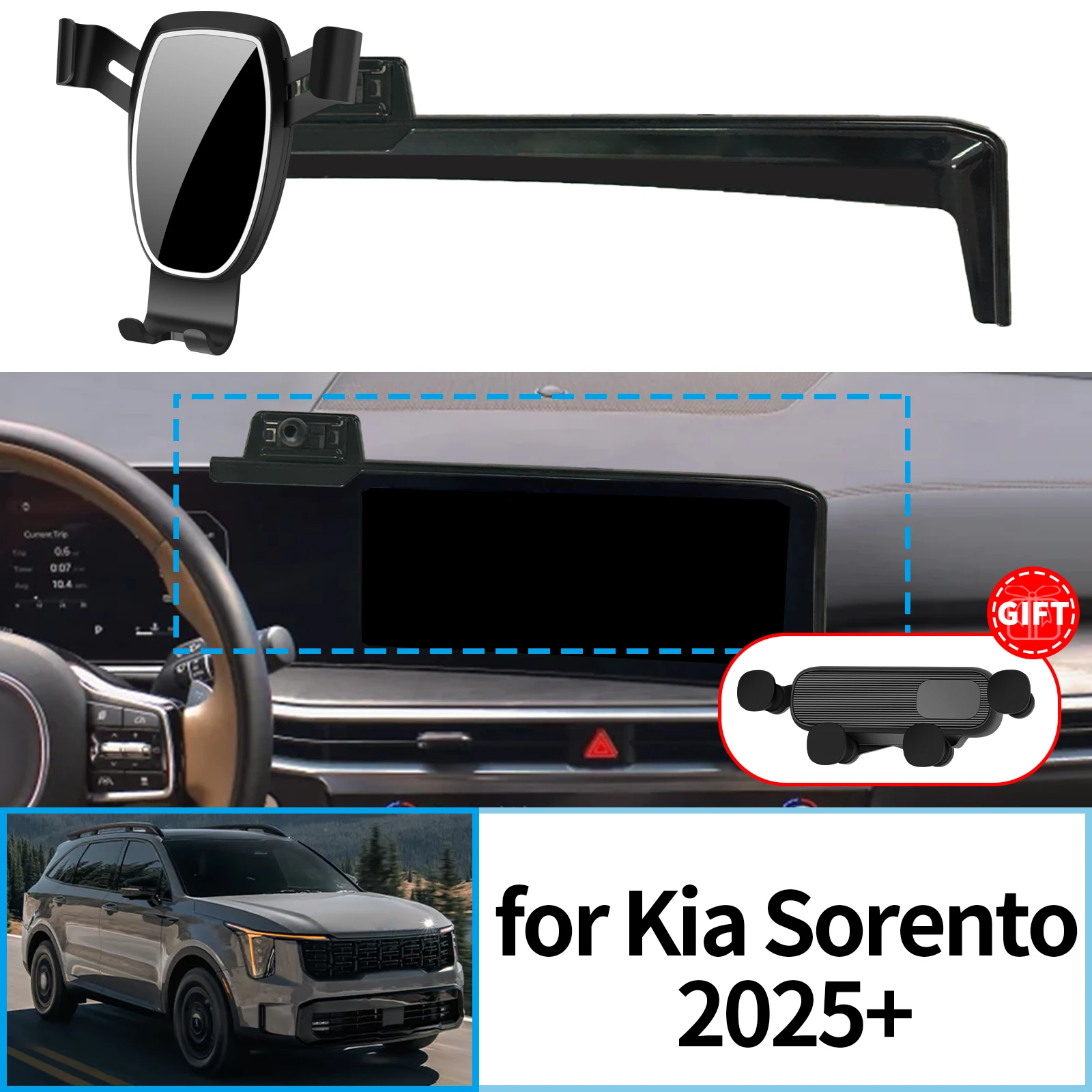 

fit for Kia Sorento 2025 2026 2027 ​​Navigation Bracke Screen Base Phone Holder Mount Car ​​accessoires