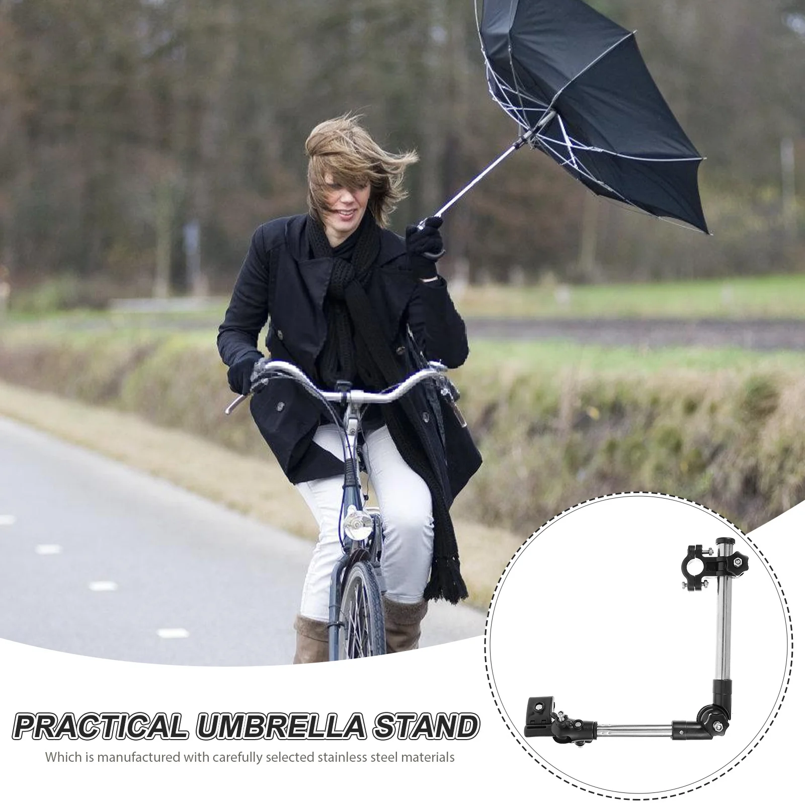 Bicycle Holder Adjustable Foldable Mount Stand For Bike Electric Bicycle Sun Rain Protection Umbrella Mount Holder Bike