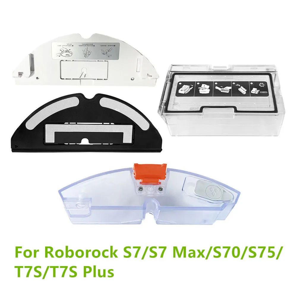 Dust Box Water Tank Mop Cloth Holder For Roborock S7/S7 Max/S70/S75/T7S/T7S Plus Accessories Dust Collecting Box Bin Collector