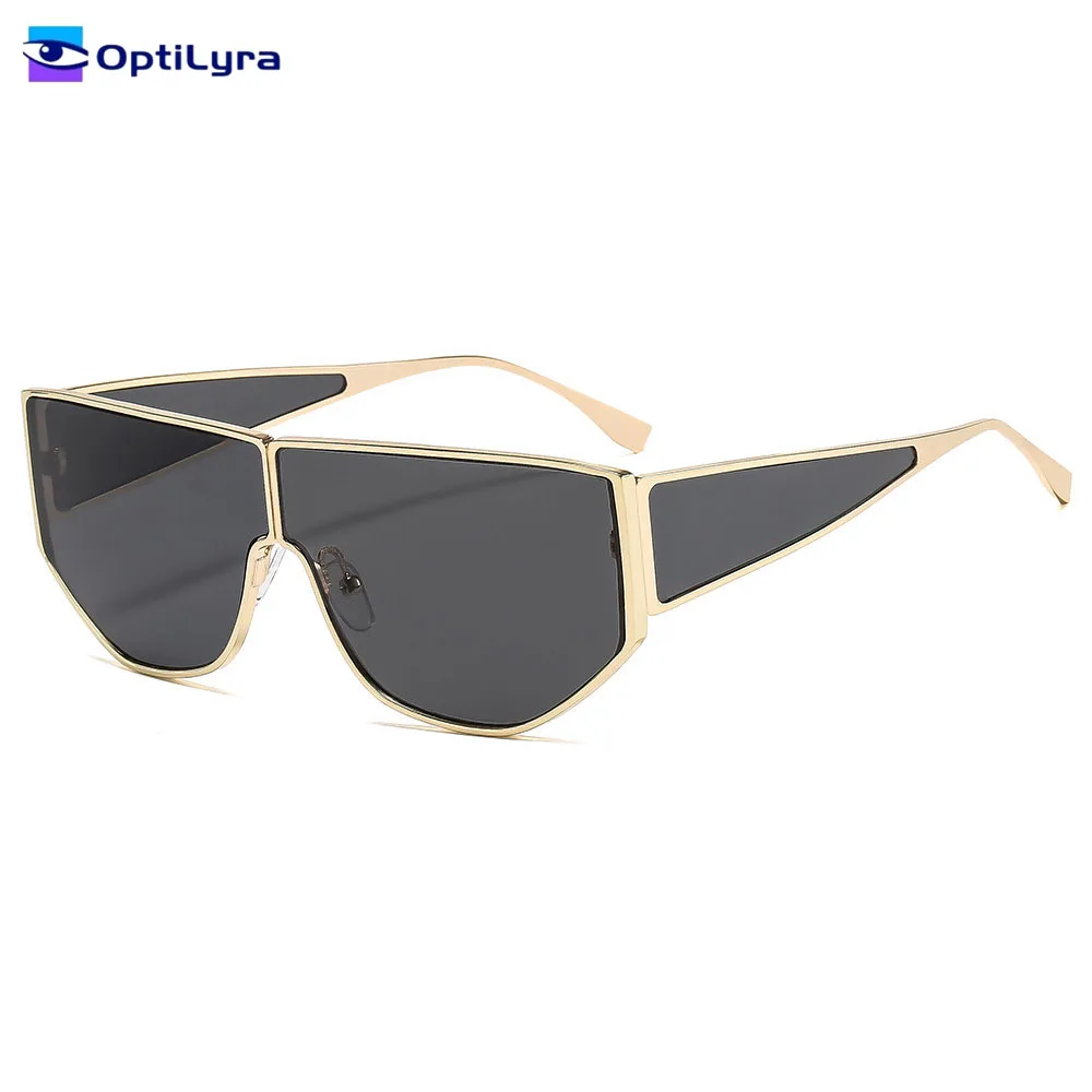 

OptiLyra Brand Cool And Trendy Metal Large Frame Goggles Women Street Style Sunglasses UV Protection And Sunshade Glasses