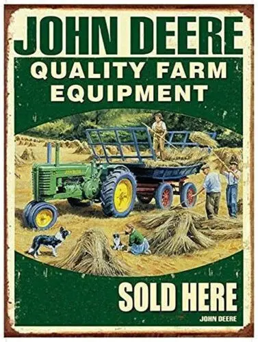 Retro Metal tin Sign John and Deere Art Classic Vintage Fashion Metal Tin 8x12