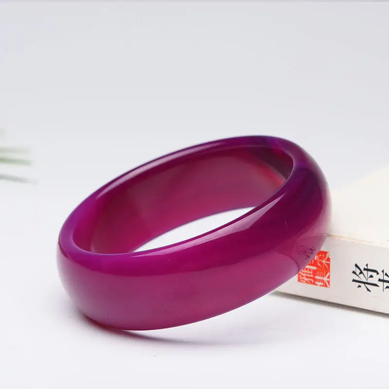 High-end Latest Natural Agate Bracelet Noble Purple Jade Exquisite Jewelry Accessory Gift Fashion Bangles Fine Hand Decorations