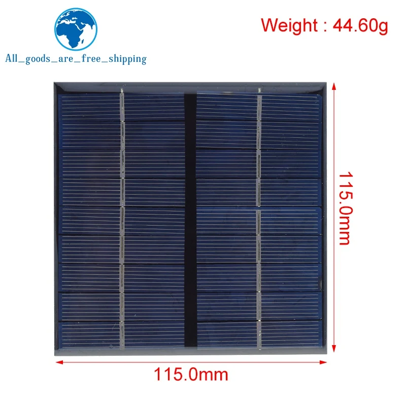 9V 2W 220MA Solar Panel 115X115MM Mini Solar System DIY For Battery Cell Phone Chargers Portable Solar Cell