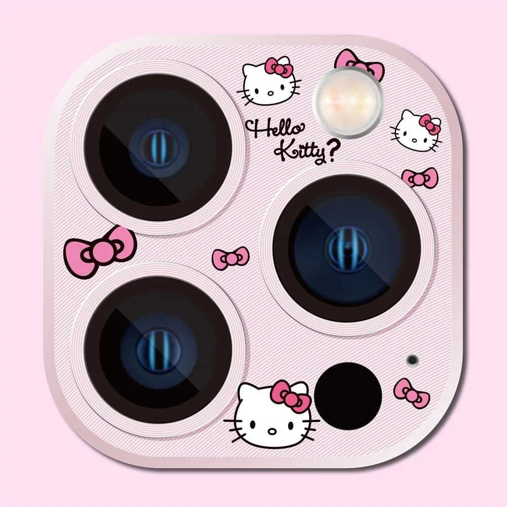Cartoon HD Glas Kamera Objektiv Schutz Für iPhone 16 15 14 13 12 11 Pro Max Nette Hallo Kitty Kuromi Objektiv displayschutzfolien Film