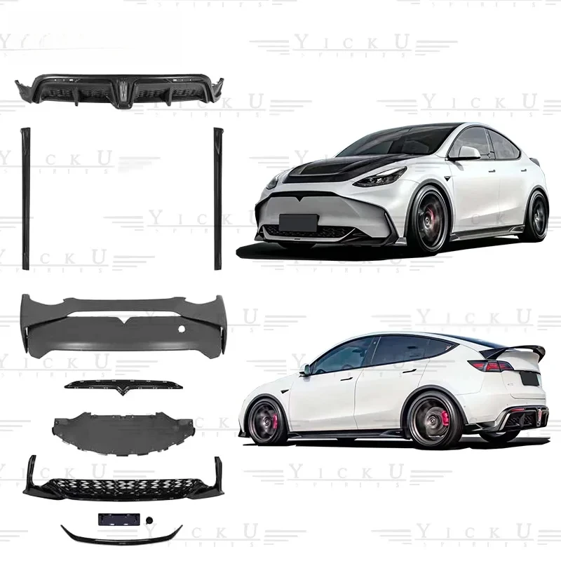 

Hot Selling Longyan Body Kit Made of PP Material Front Bumper Side Skirt and Rear Lip Suitable for Model Y
