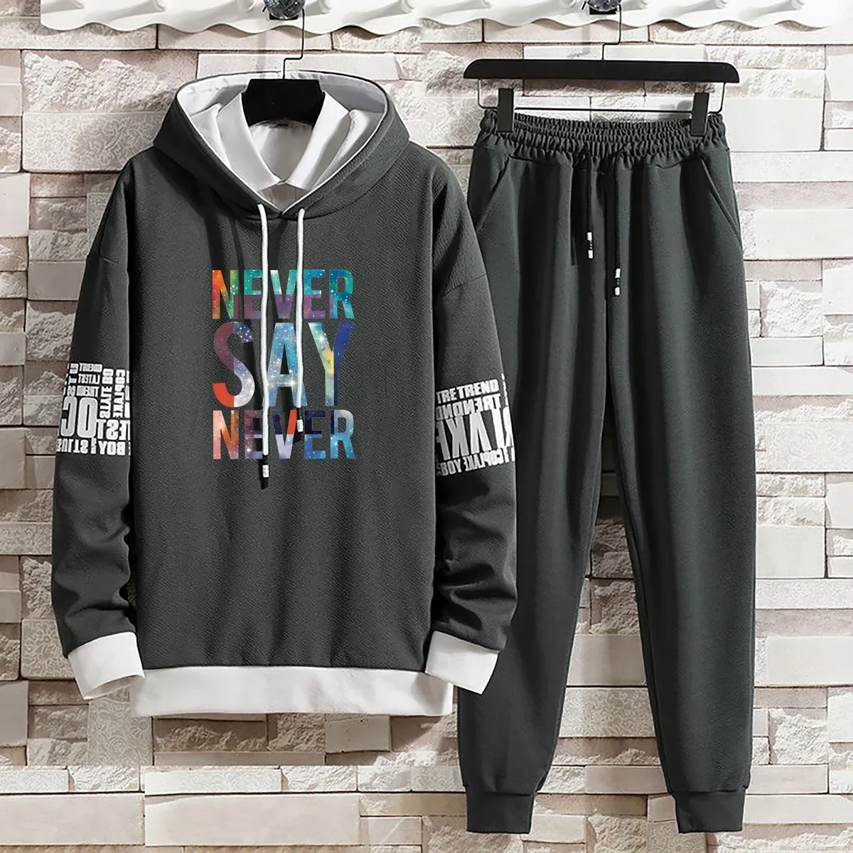 Summer Autumn Suits Hoodies Set Pants Pullover Hat Casual Clothing for Men Hood  Print Sweaterhoodie Men New Top Long Sleeves